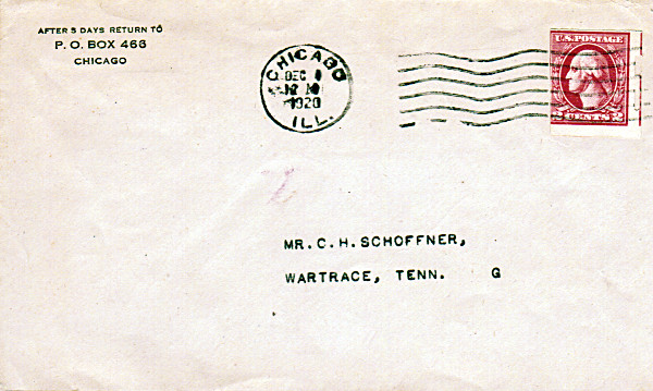 [Privately Perforated (Shermack) Washington-Head Stamp on Cover]