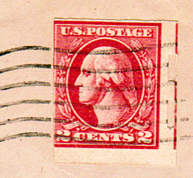 [Privately Perforated (Shermack) Washington-Head Stamp Closeup]