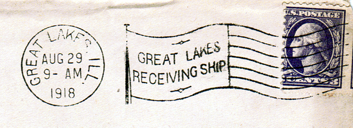 American Flag Cancellation of the Great Lakes Naval Training Station During the First World War