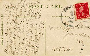 Postcard Cancelled at Army City, Kansas in 1918