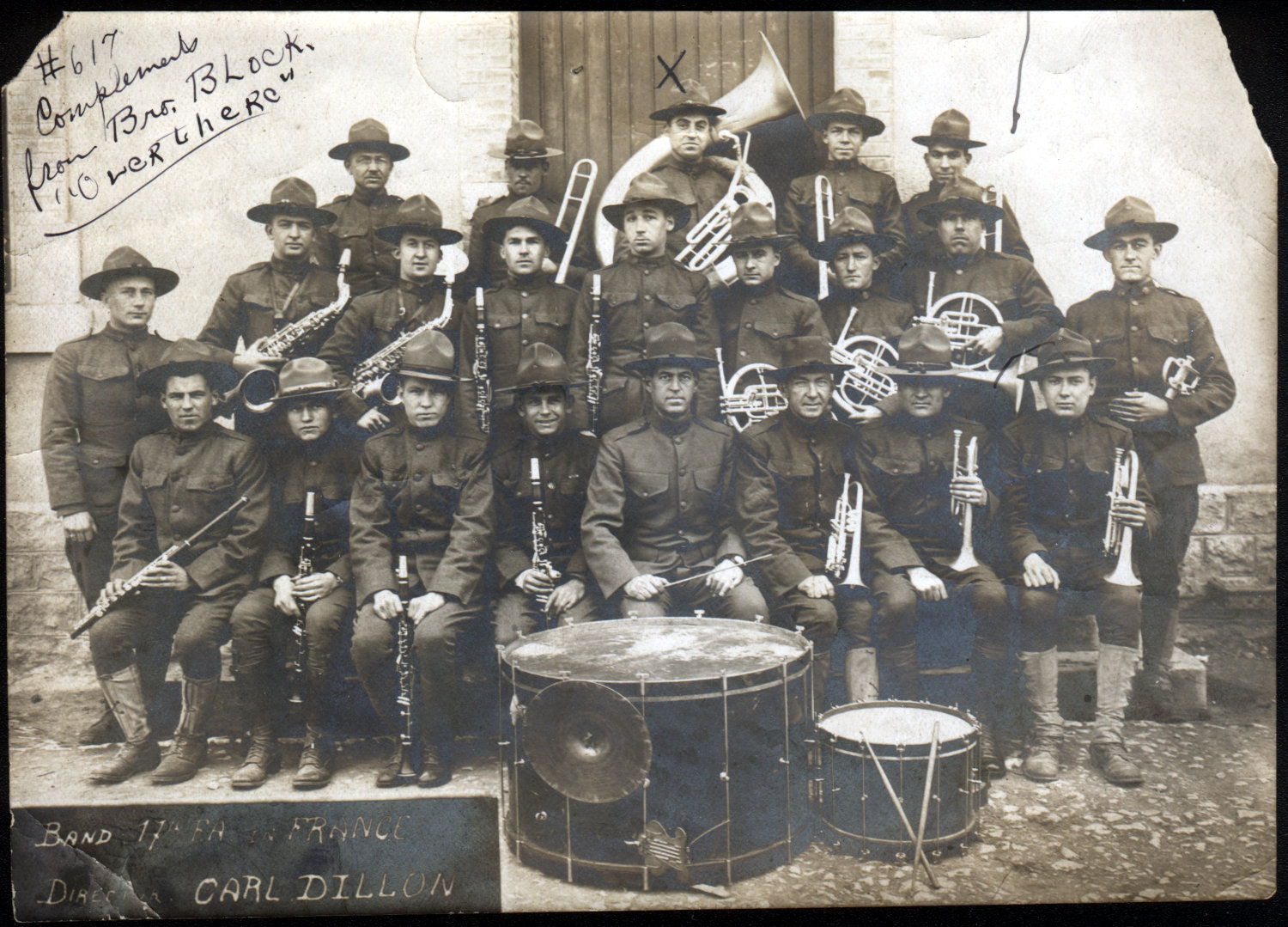 Photo of the U. S. 17th Field Artillery Band in Europe, First World War