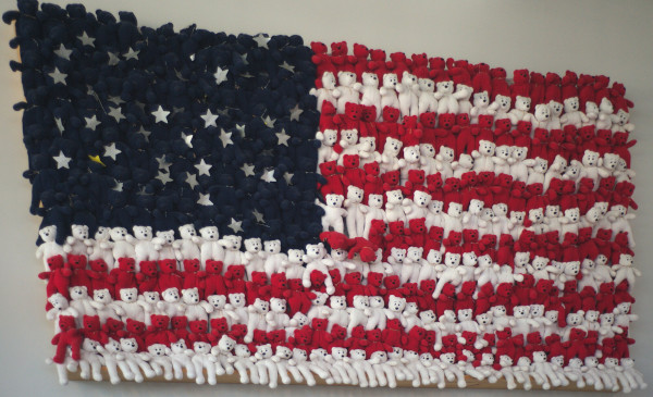 us flag made of teddy bears