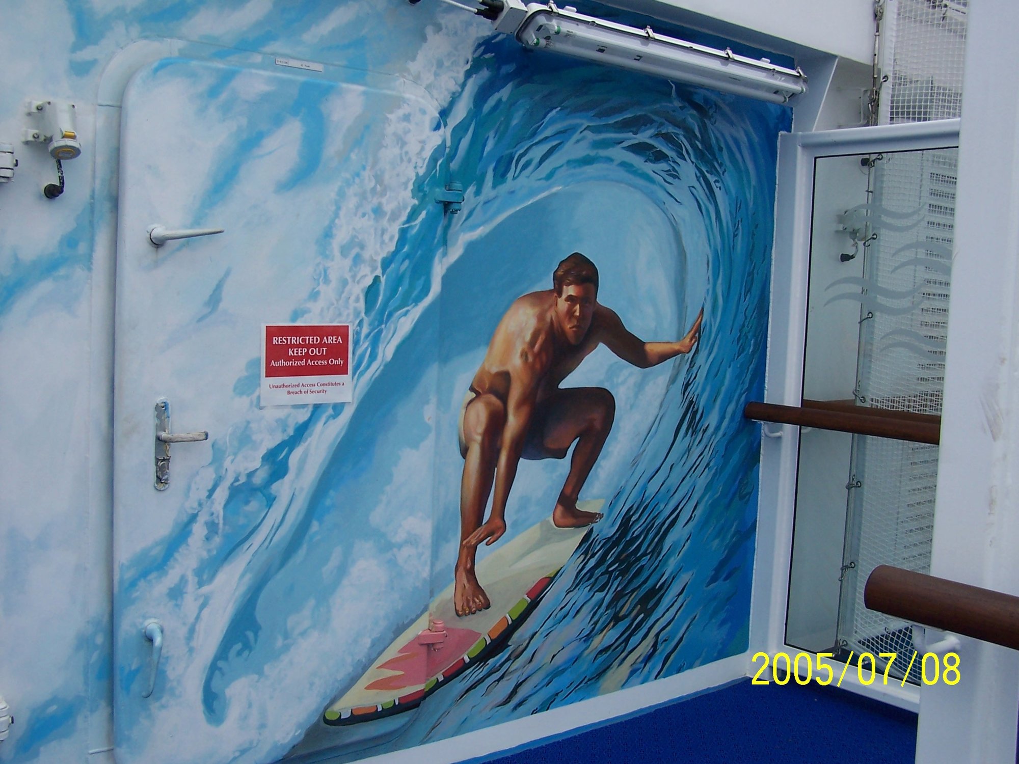 artwork with surfer