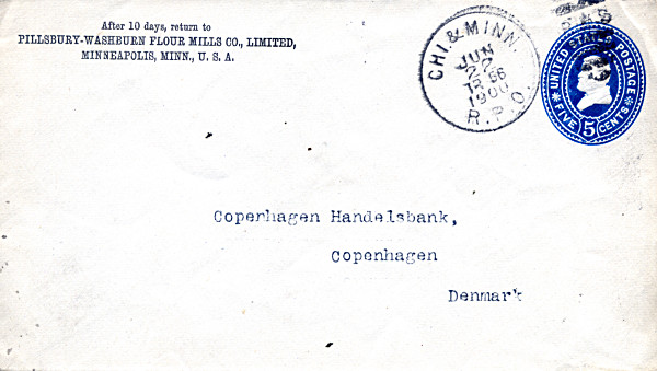 [Railway Post Office (RPO) Cancellation on Cover Addressed to Denmark]