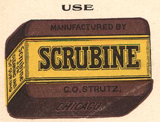 old advertising for scrubine soap