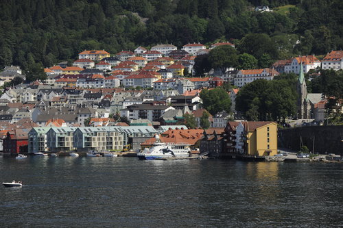 Hillside with Houses, Bergen, Near Cruiseport