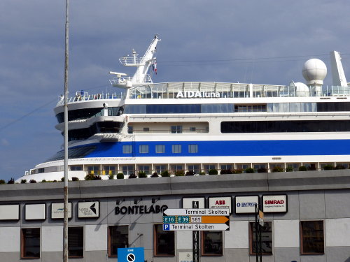 Aida Luna (German Cruise Ship) and Cruise Port Buildings