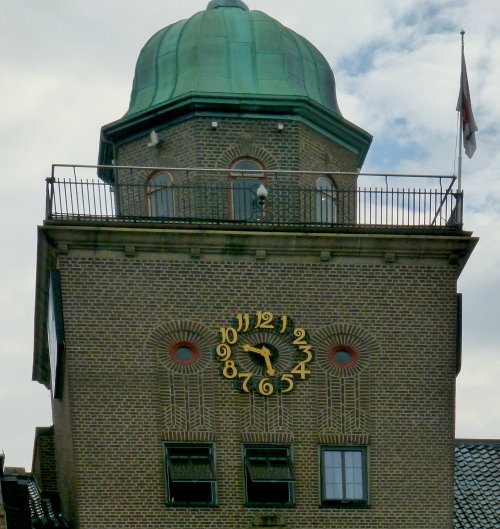Clock on Face of Historic Building, Bryggen (Bergen, Norway)