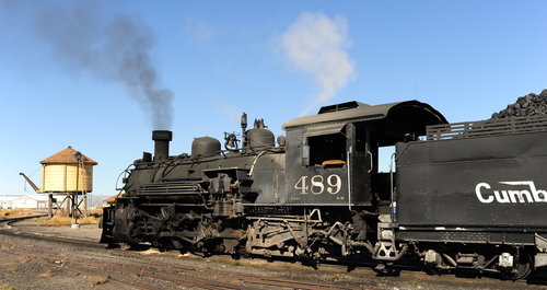 [Locomotive 489 Steamed Up, at Antonito, Colorado, Ready to Take Us Over the Mountains to Chama]