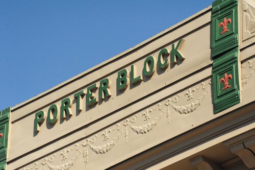 [Porter Block Building in Downtown Area] style=